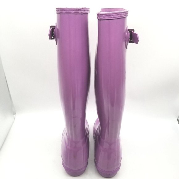 Hunter Original Tour Gloss Purple Tall Rain Boots Size 5 B - Picture 4 of 6
